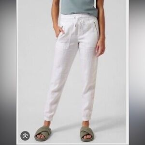 Athleta Drawstring Linen Joggers